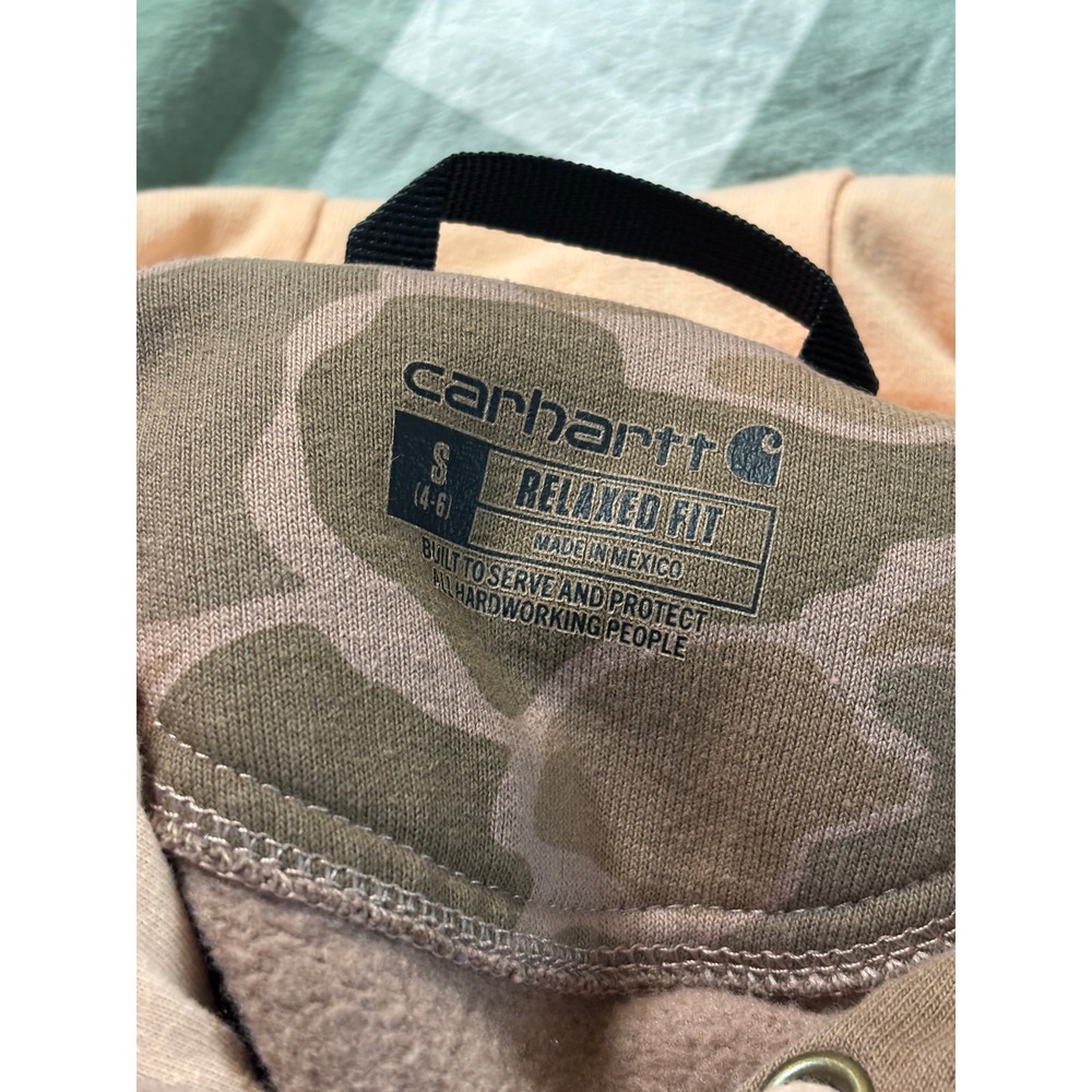 Carhartt Relaxed Fit Midweight Logo Sleeve Graphic Camo Sweatshirt Womens S - Picture 5 of 9
